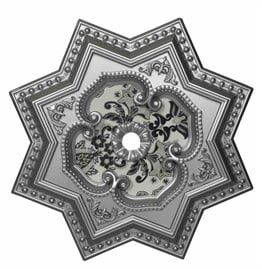 Gümüş Yıldız Saray Tavan 60 cm l Dekonil Saray Tavan