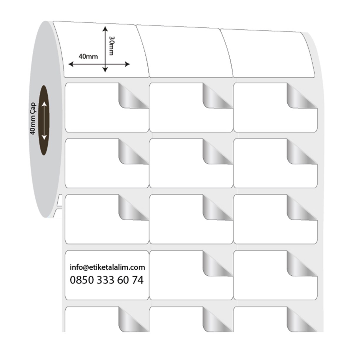 Fastyre Etiket (Sticker)30mm x 15mm 3'lü Bitişik Fastyre Etiket