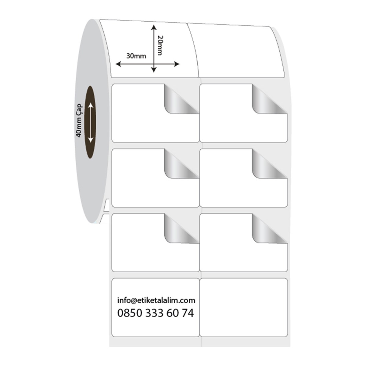 Fastyre Etiket (Sticker)30mm x 20mm 2'li Bitişik Fastyre Etiket