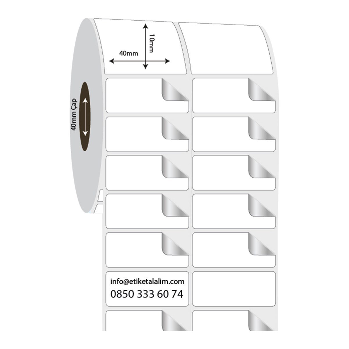 Fastyre Etiket (Sticker)40mm x 10mm 2'li Ara Boşluklu Fastyre Etiket