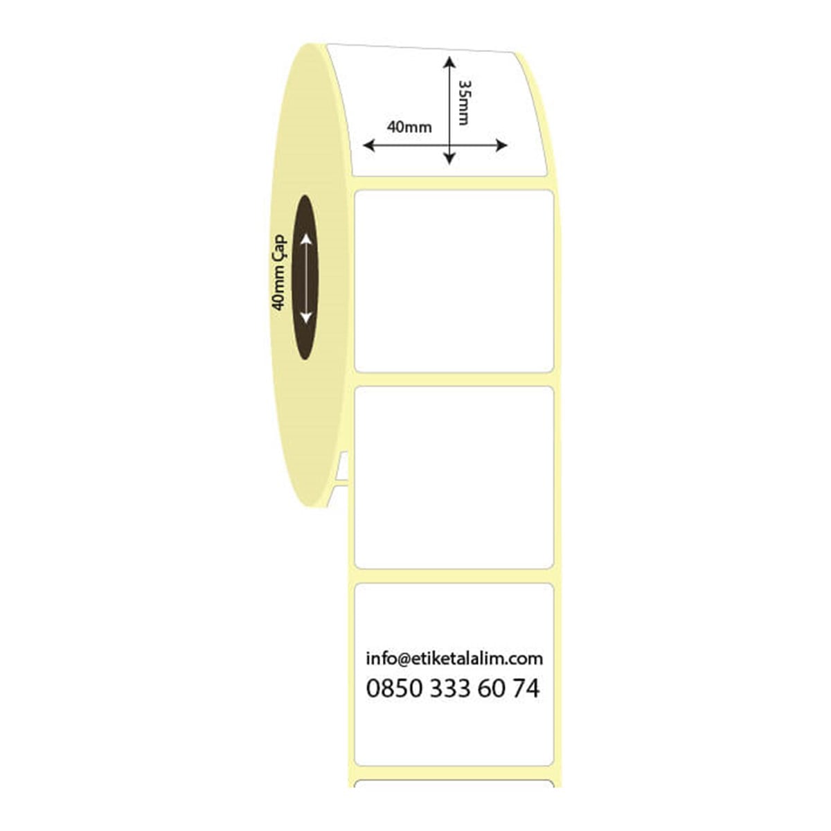 Kuşe Etiket (Sticker)40mm x 35mm Kuşe Etiket (Sticker)