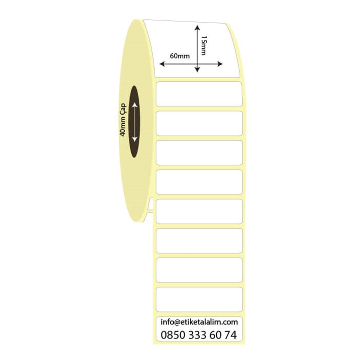 Kuşe Etiket (Sticker)60mm x 15mm Kuşe Etiket (Sticker)