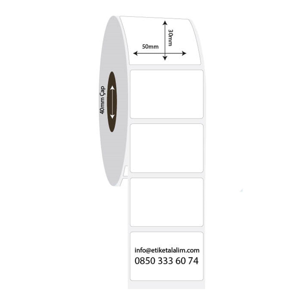 PP Opak Etiket50mm x 30mm PP Opak Eitket