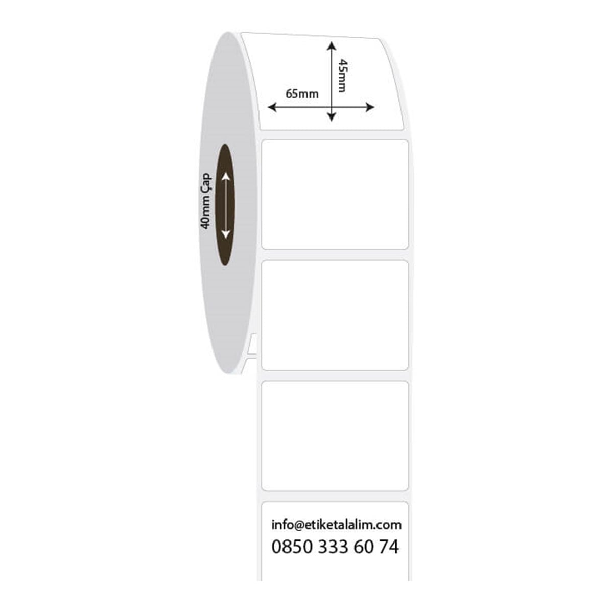 PP Opak Etiket65mm x 45mm PP Opak Etiket