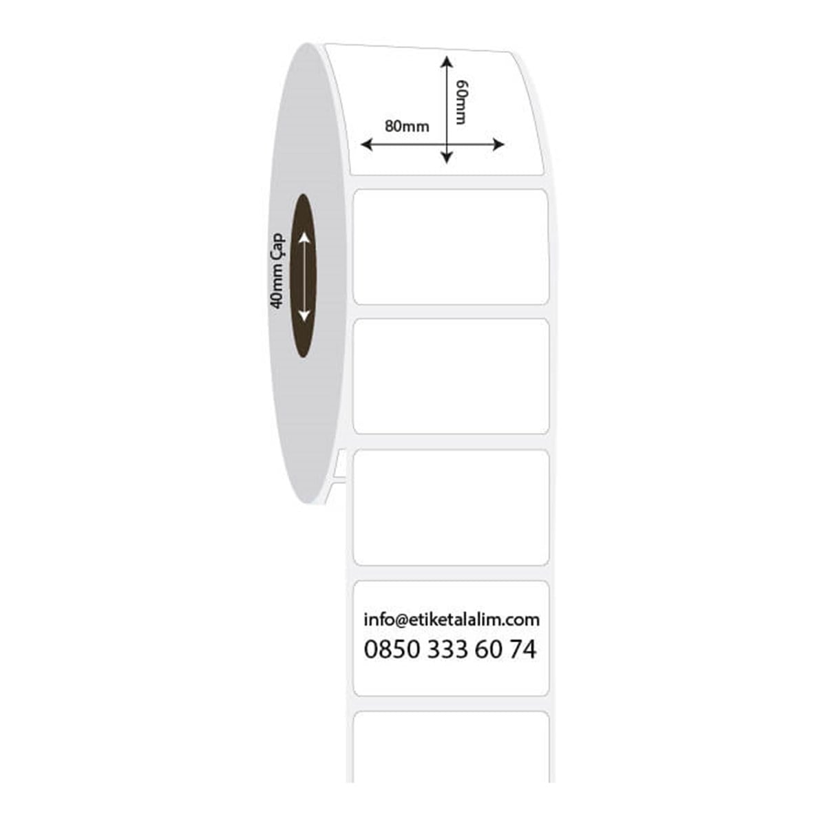 PP Opak Etiket80mm x 60mm PP Opak Etiket