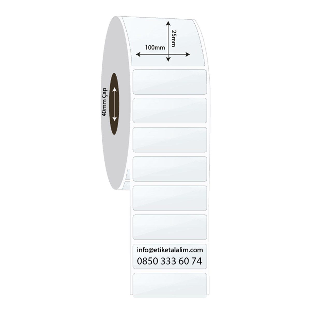 PP Şeffaf Etiket100mm x 25mm PP Şeffaf Etiket