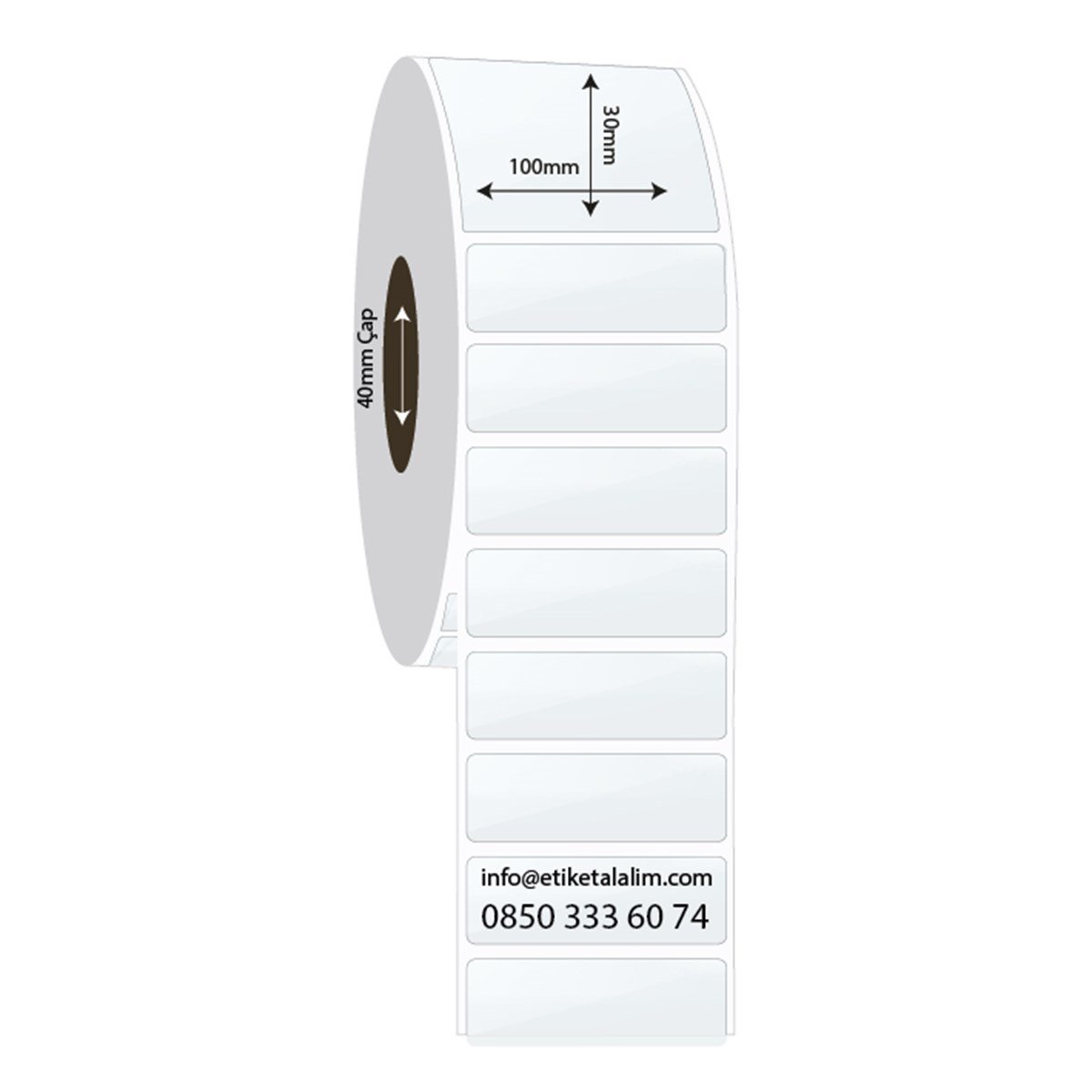 PP Şeffaf Etiket100mm x 30mm PP Şeffaf Etiket