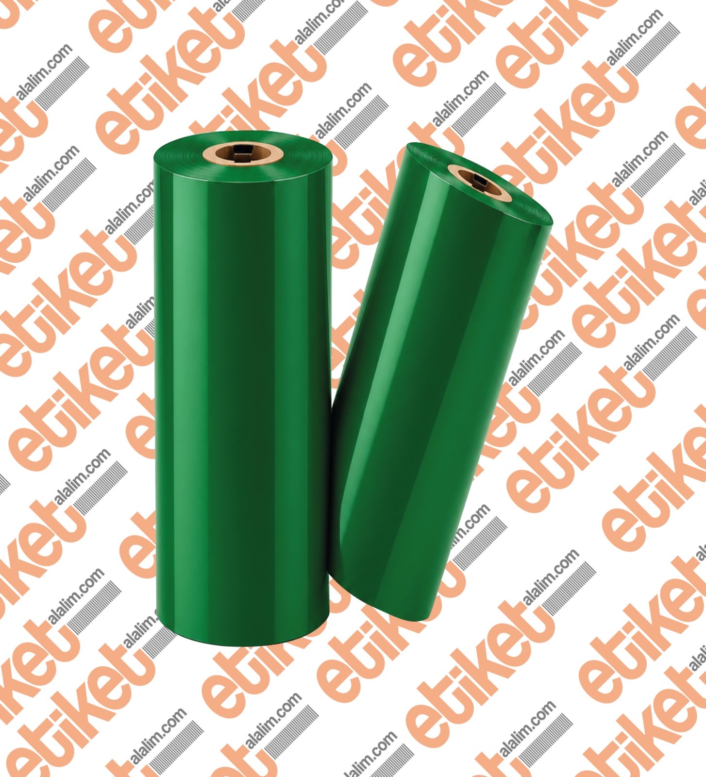 Renkli Wax Ribonlar110mm x 74 Metre Dışa Sarım (Outside) Renkli Yeşil Ribon