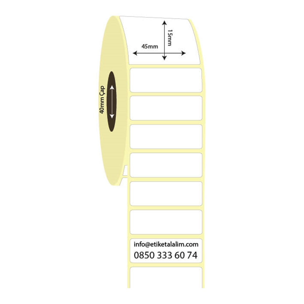 Termal Etiket (Sticker)45mm x 15mm Termal Etiket (Sticker)