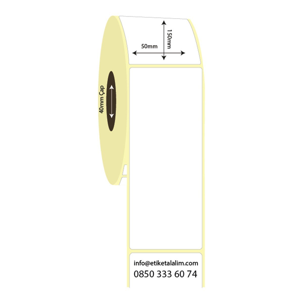 Vellum Etiket (Sticker)50mm x 150mm Vellum Etiket