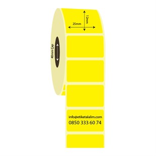 Eczane - İlaç Etiketi25mm x 12mm Sarı Renk Kuşe İlaç Etiketi