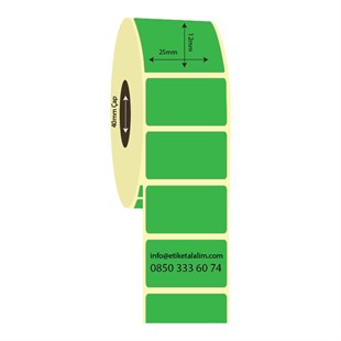 Eczane - İlaç Etiketi25mm x 12mm Yeşil Renk Kuşe İlaç Etiketi
