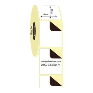 Kuşe Sürsajlı-Örtücü Etiket (sticker)40mm x 50mm Kuşe Sürsajlı Etiket