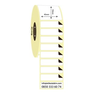 Kuşe Sürsajlı-Örtücü Etiket (sticker)45mm x 10mm Kuşe Sürsajlı Etiket