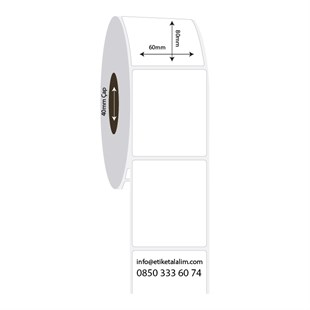 PP Opak Etiket60mm x 80mm PP Opak Etiket