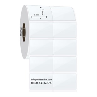 PP Şeffaf Etiket45mm x 35mm 2'li Bitişik PP Şeffaf Etiket
