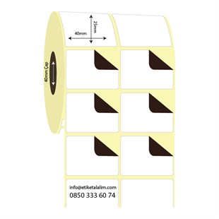 Termal Sürsajlı-Örtücü Etiket (sticker)40mm x 25mm 2'li Ara Boşluklu Termal Sürsajlı Etiket