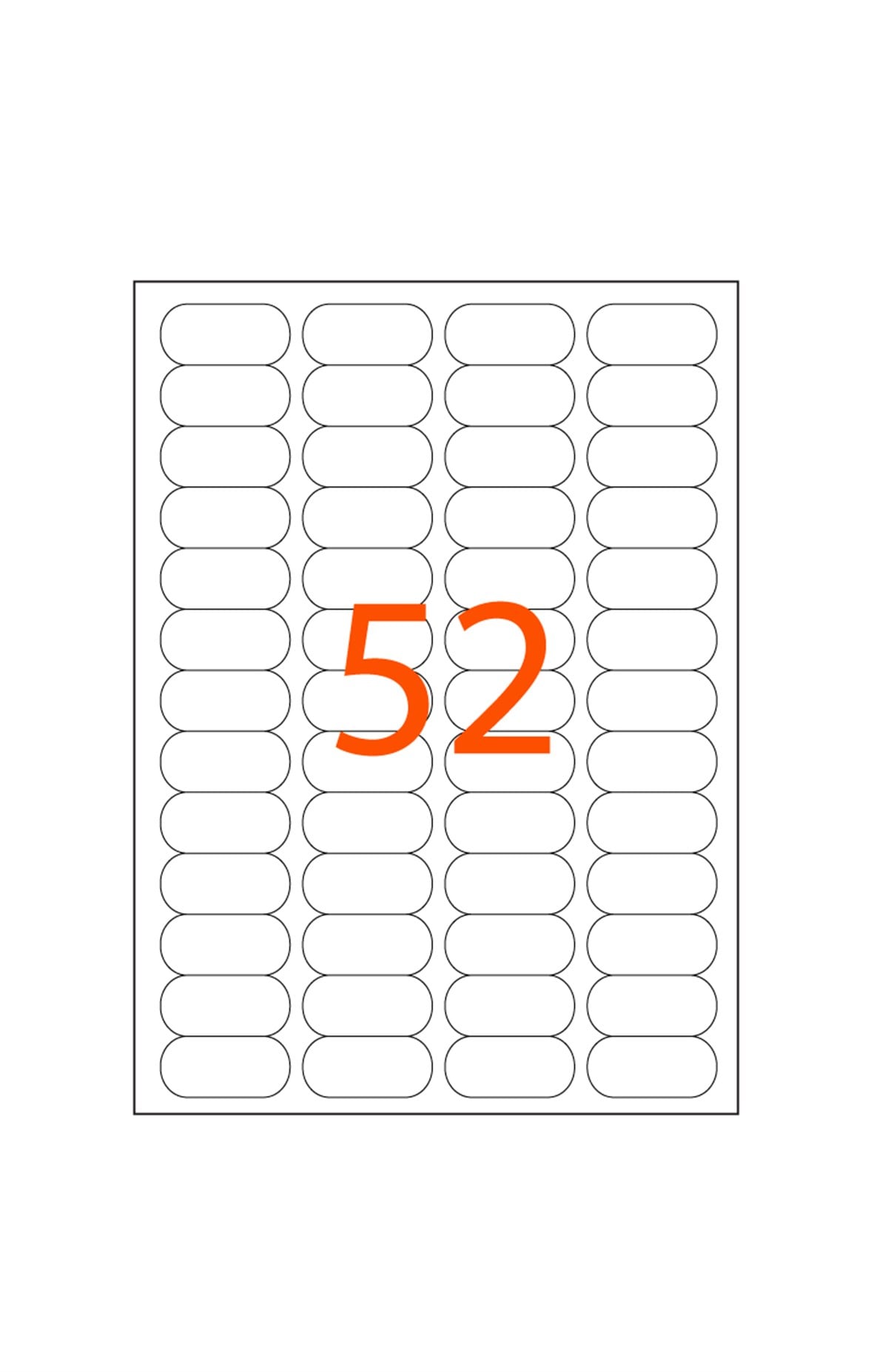 46.4 x 21.2 mm Lazer Etiketi JB-1052