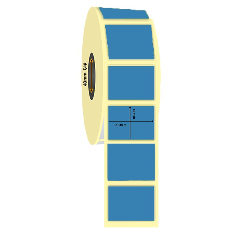 60mm x 30mm Kuşe Mavi Renk İlaç Etiketi