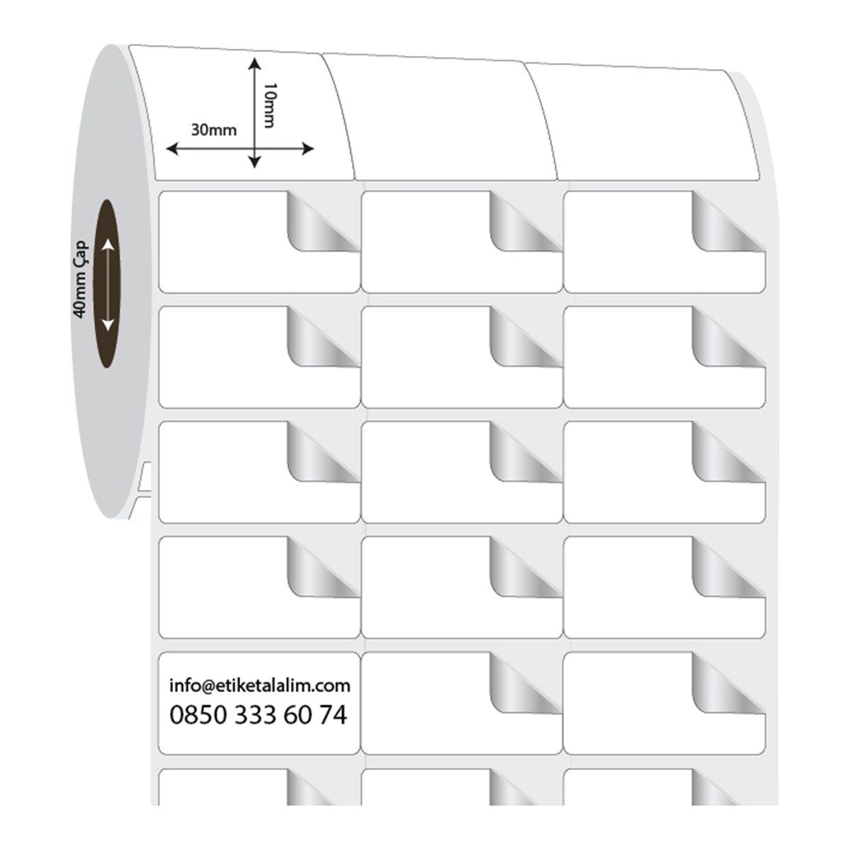 Fastyre Etiket (Sticker)30mm x 10mm 3'lü Bitişik Fastyre Etiket