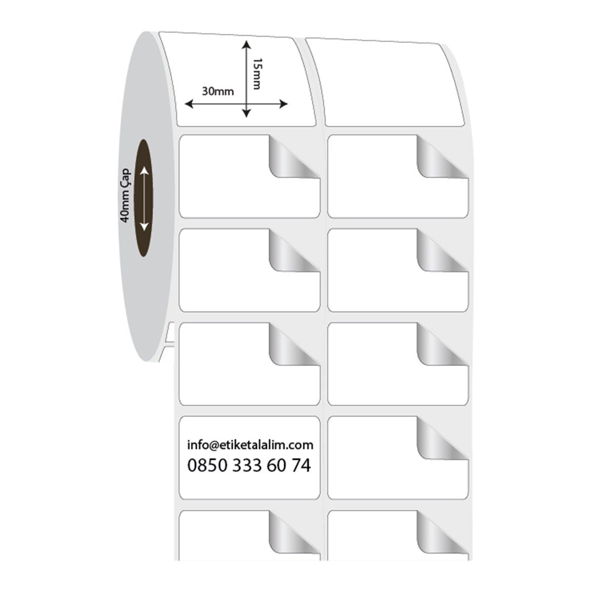 Fastyre Etiket (Sticker)30mm x 15mm 2'li Ara Boşluklu Fastyre Etiket