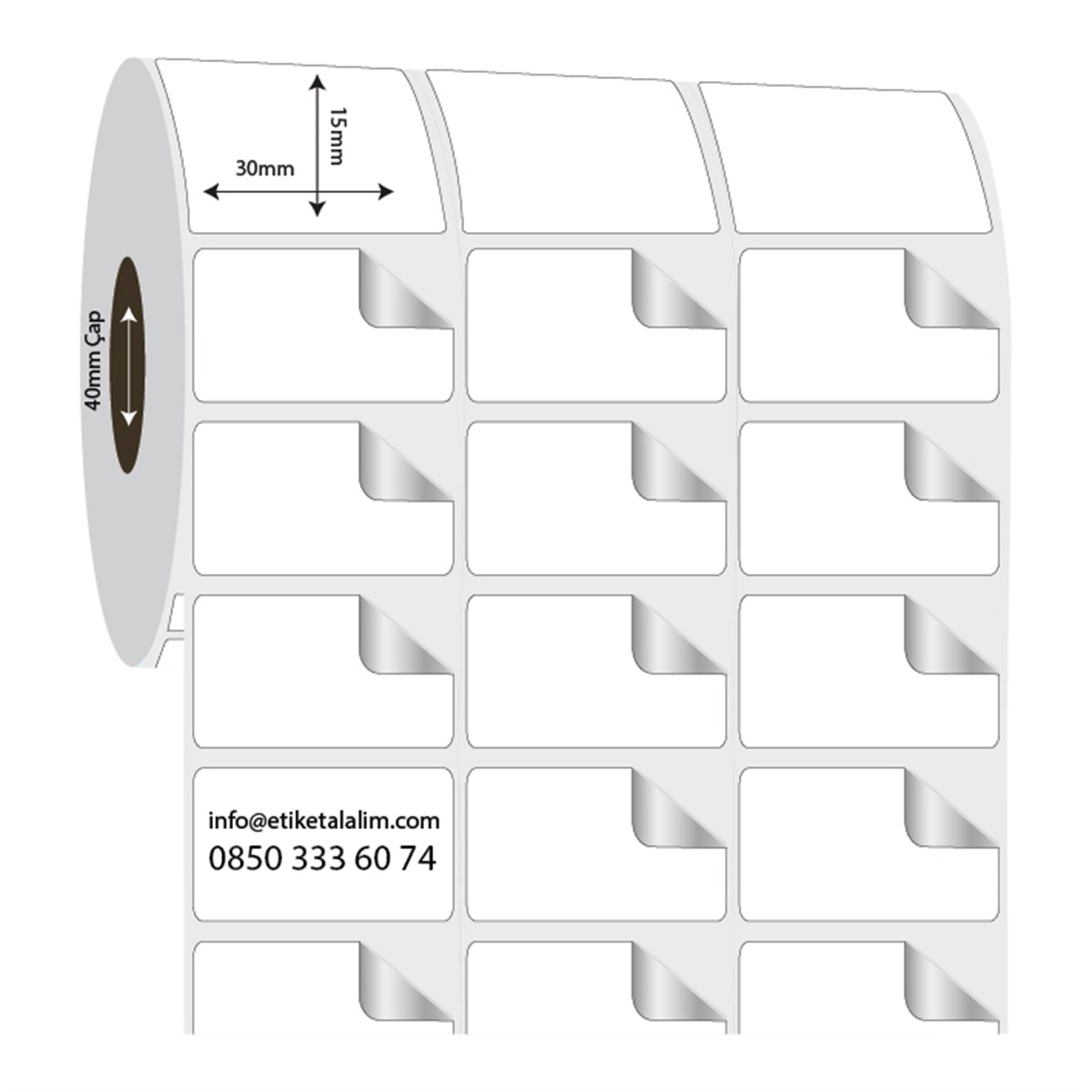 Fastyre Etiket (Sticker)30mm x 15mm 3'lü Ara Boşluklu Fastyre Etiket