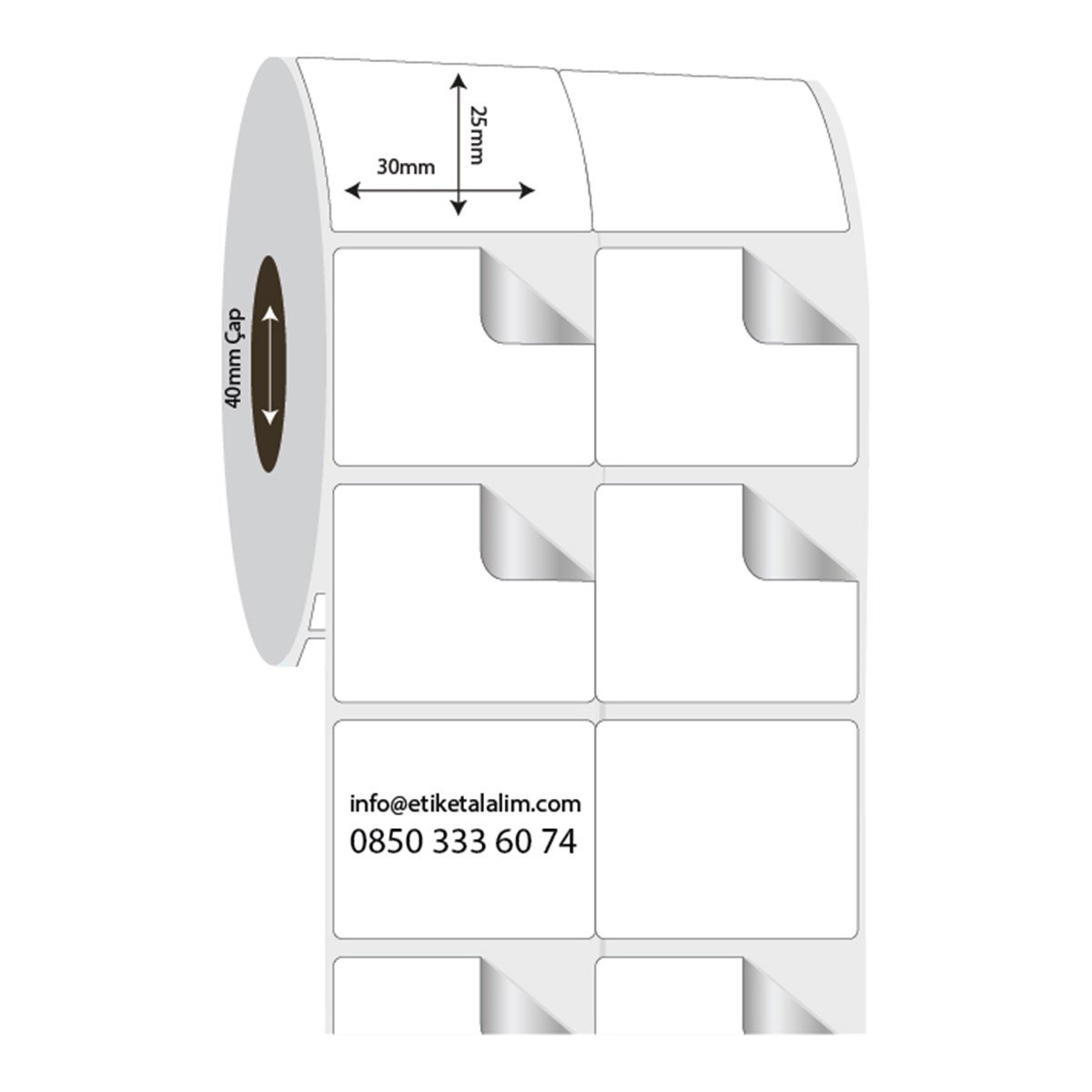 Fastyre Etiket (Sticker)30mm x 25mm 2'li Bitişik Fastyre Etiket