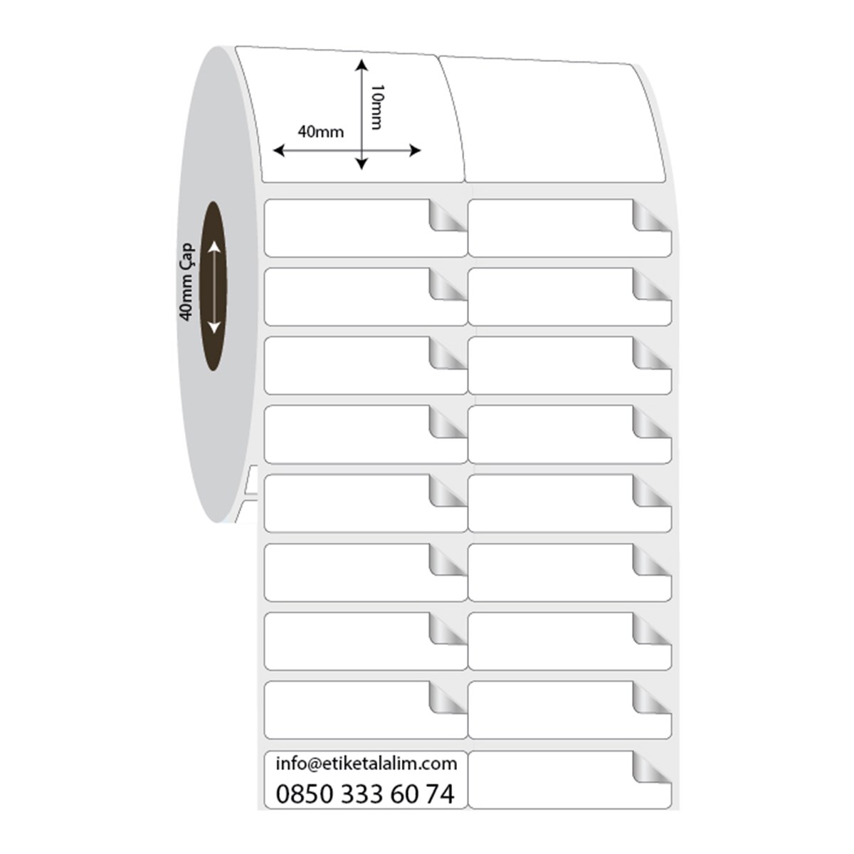Fastyre Etiket (Sticker)40mm x 10mm 2'li Bitişik Fastyre Etiket
