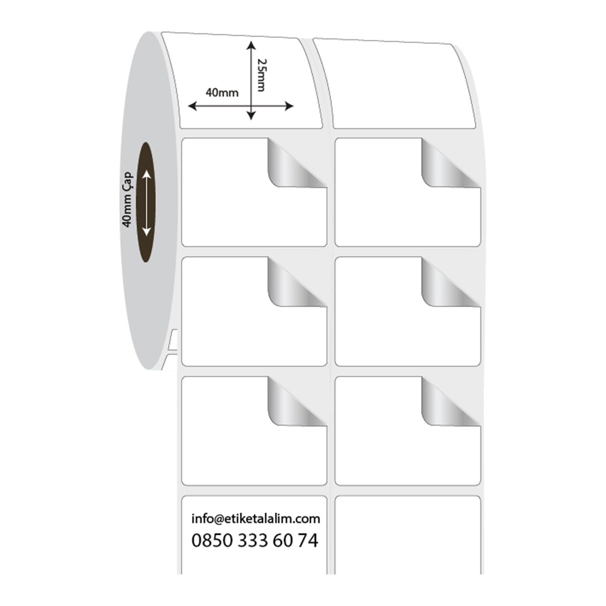 Fastyre Etiket (Sticker)40mm x 25mm 2'li Ara Boşluklu Fastyre Etiket
