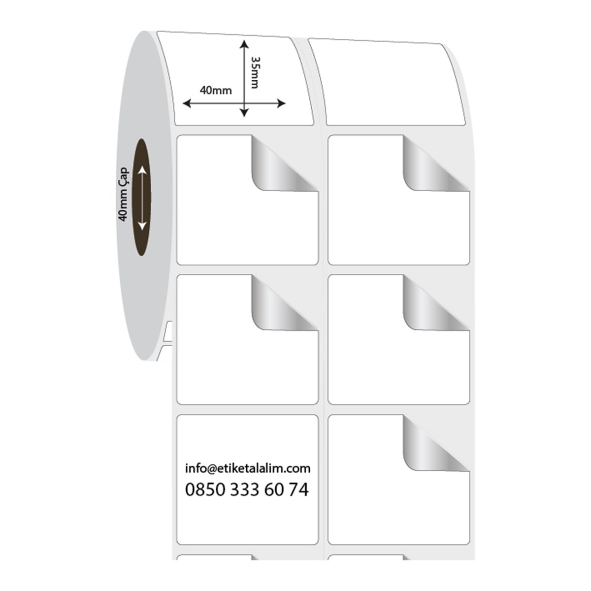 Fastyre Etiket (Sticker)40mm x 35mm 2'li Ara Boşluklu Fastyre Etiket