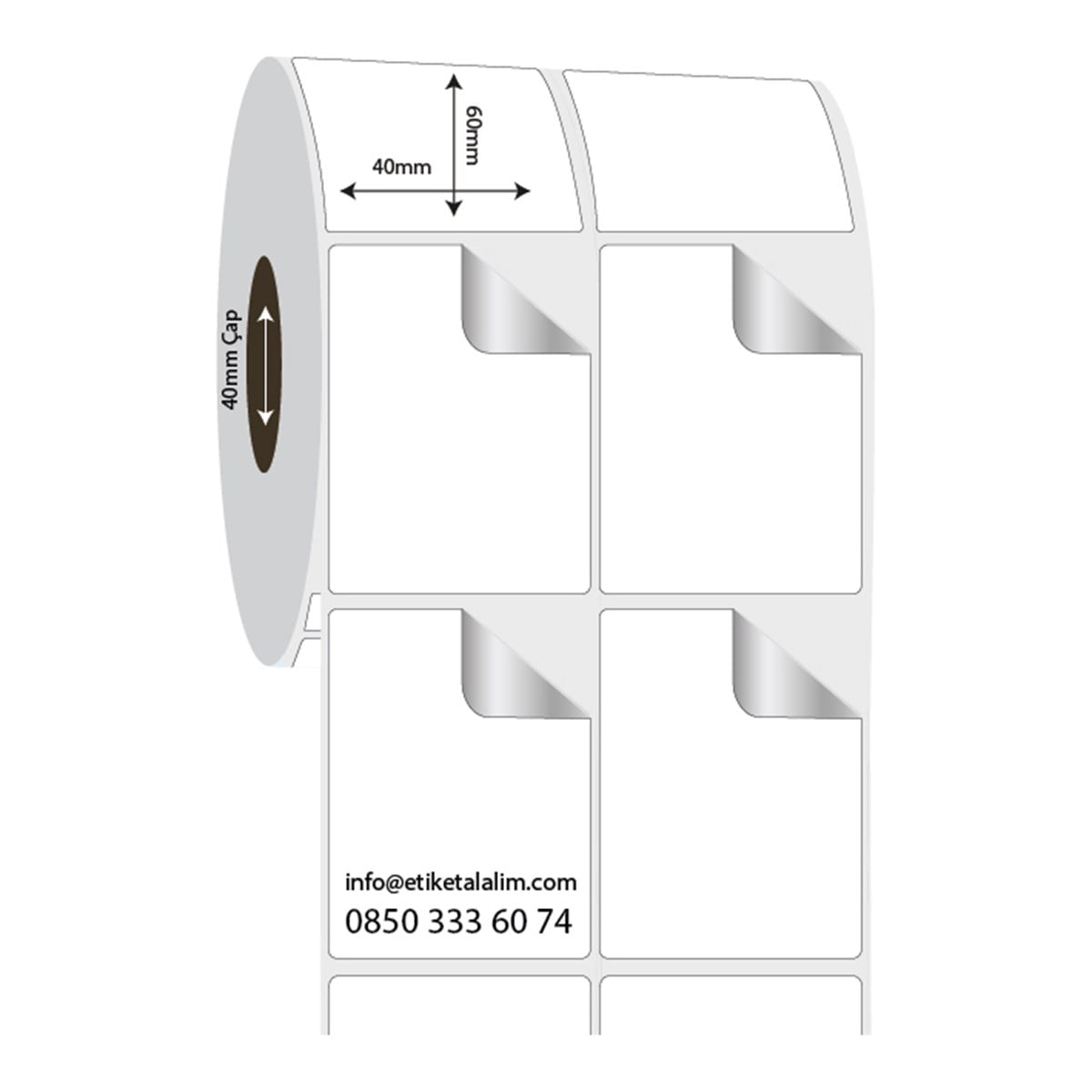 Fastyre Etiket (Sticker)40mm x 60mm 2'li Ara Boşluklu Fastyre Etiket