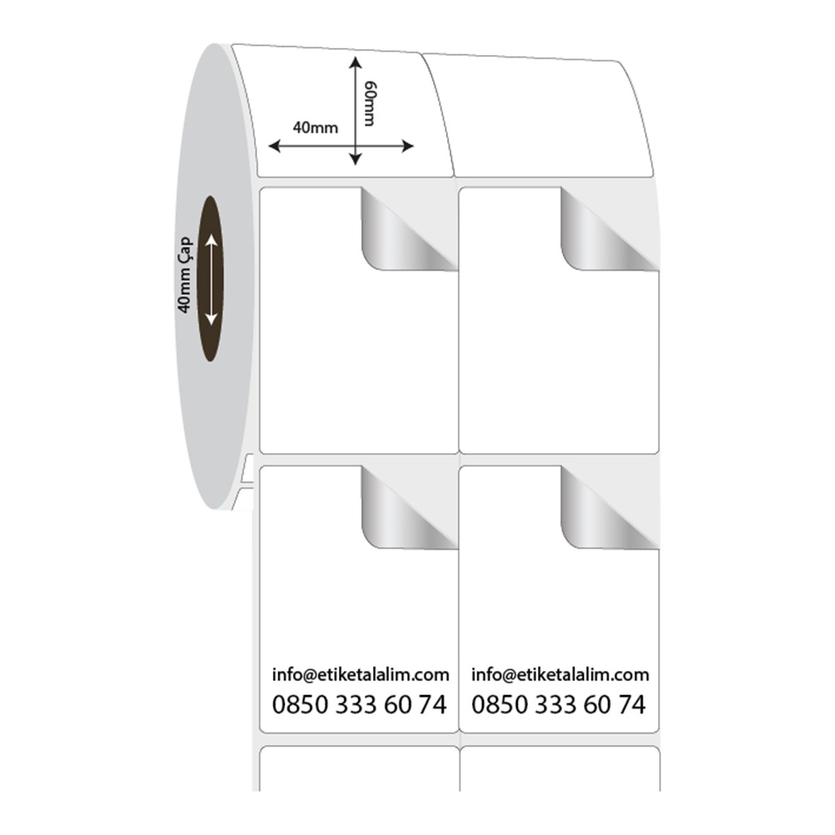 Fastyre Etiket (Sticker)40mm x 60mm 2'li Bitişik Fastyre Etiket