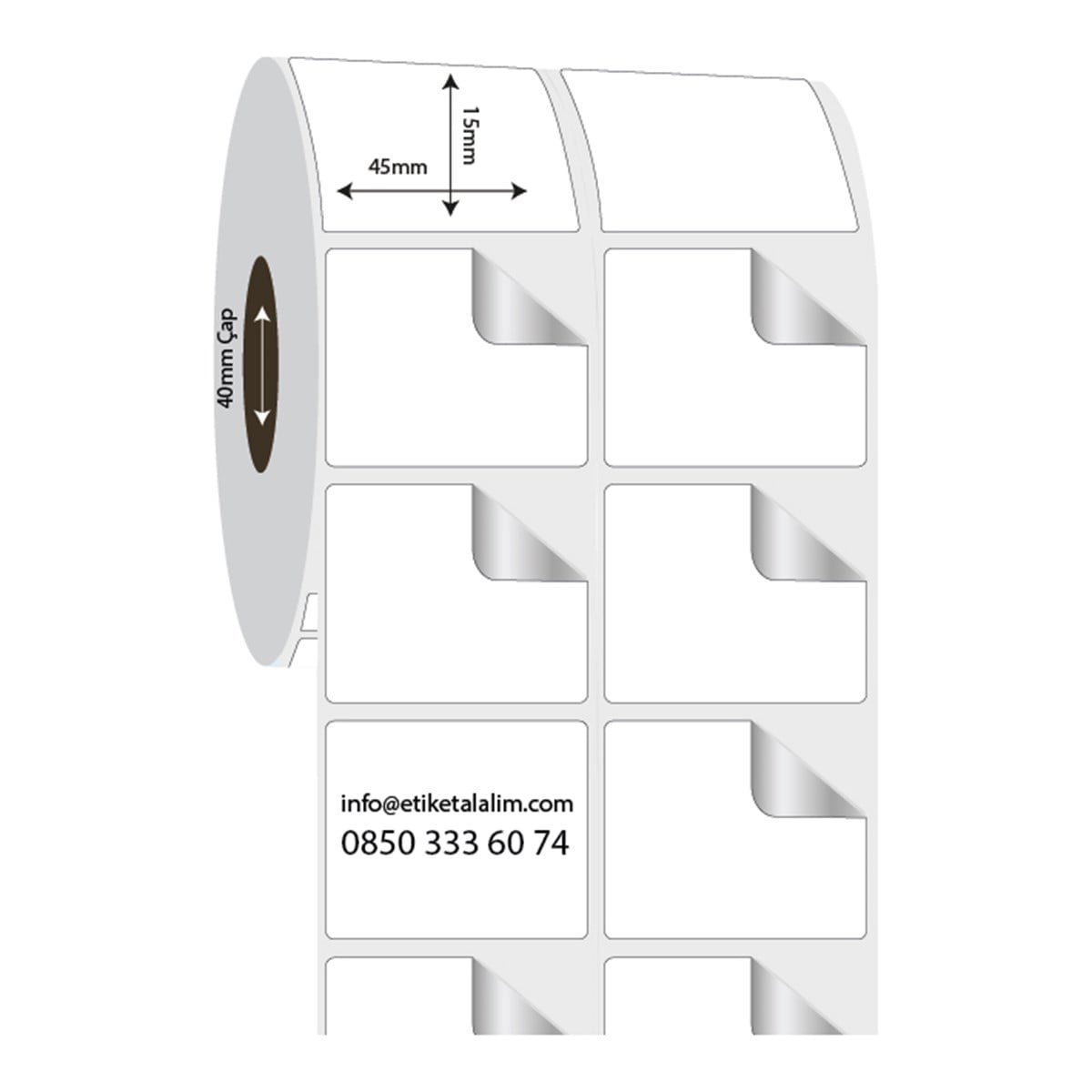 Fastyre Etiket (Sticker)45mm x 15mm 2'li Ara Boşluklu Fastyre Etiket