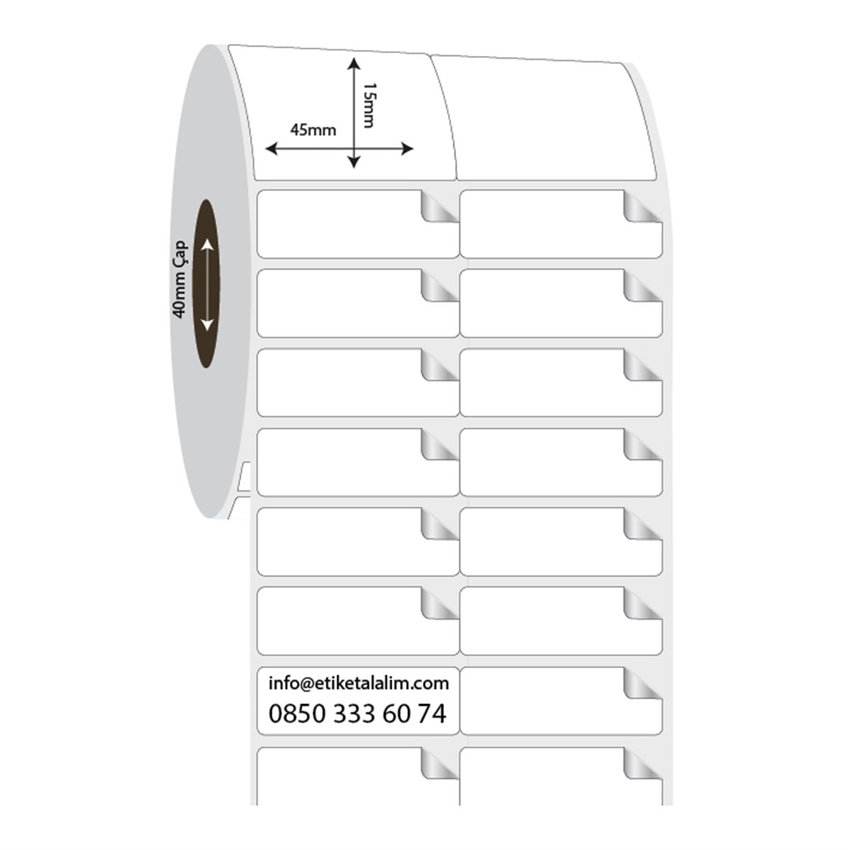 Fastyre Etiket (Sticker)45mm x 15mm 2'li Bitişik Fastyre Etiket