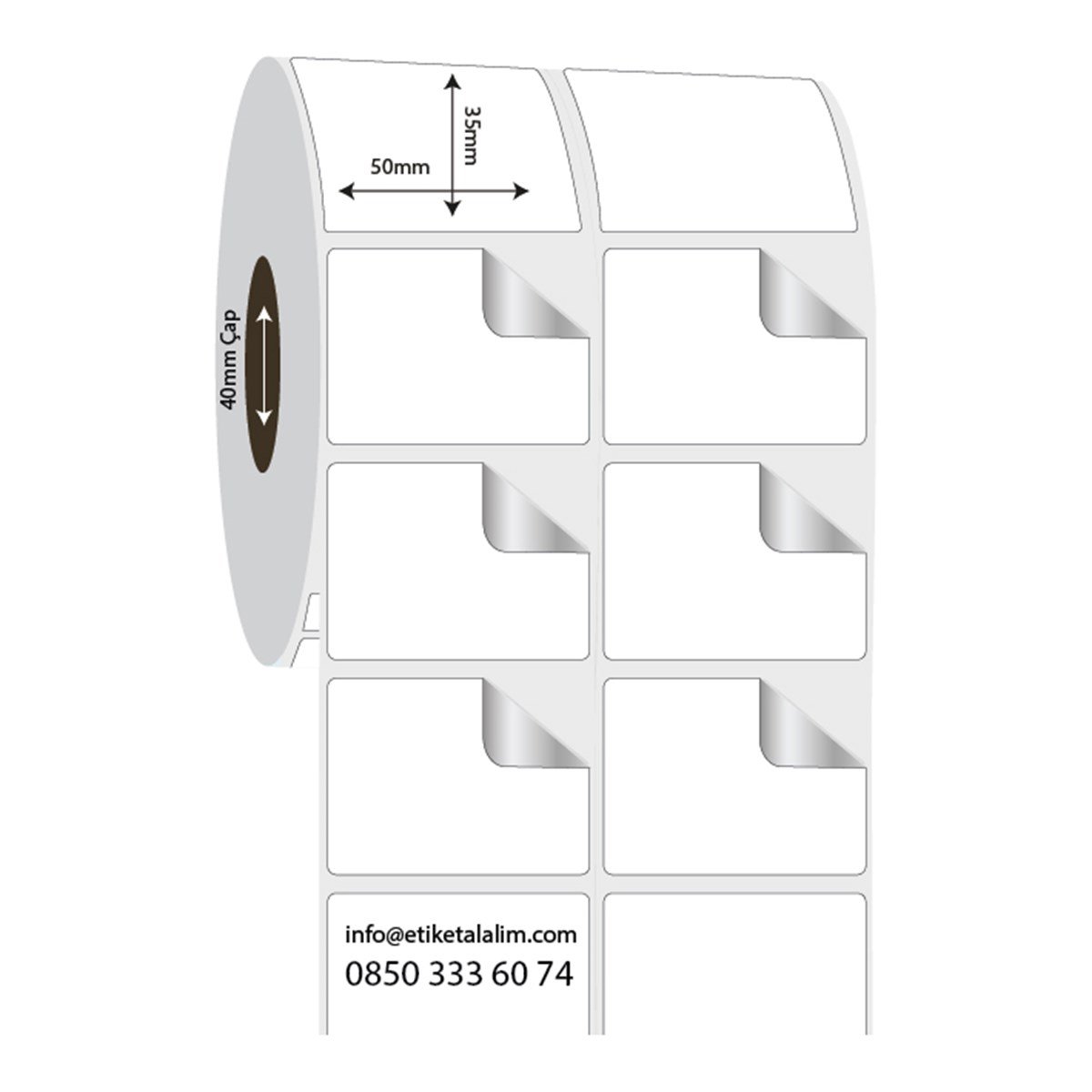 Fastyre Etiket (Sticker)50mm x 35mm 2'li Ara Boşluklu Fastyre Etiket