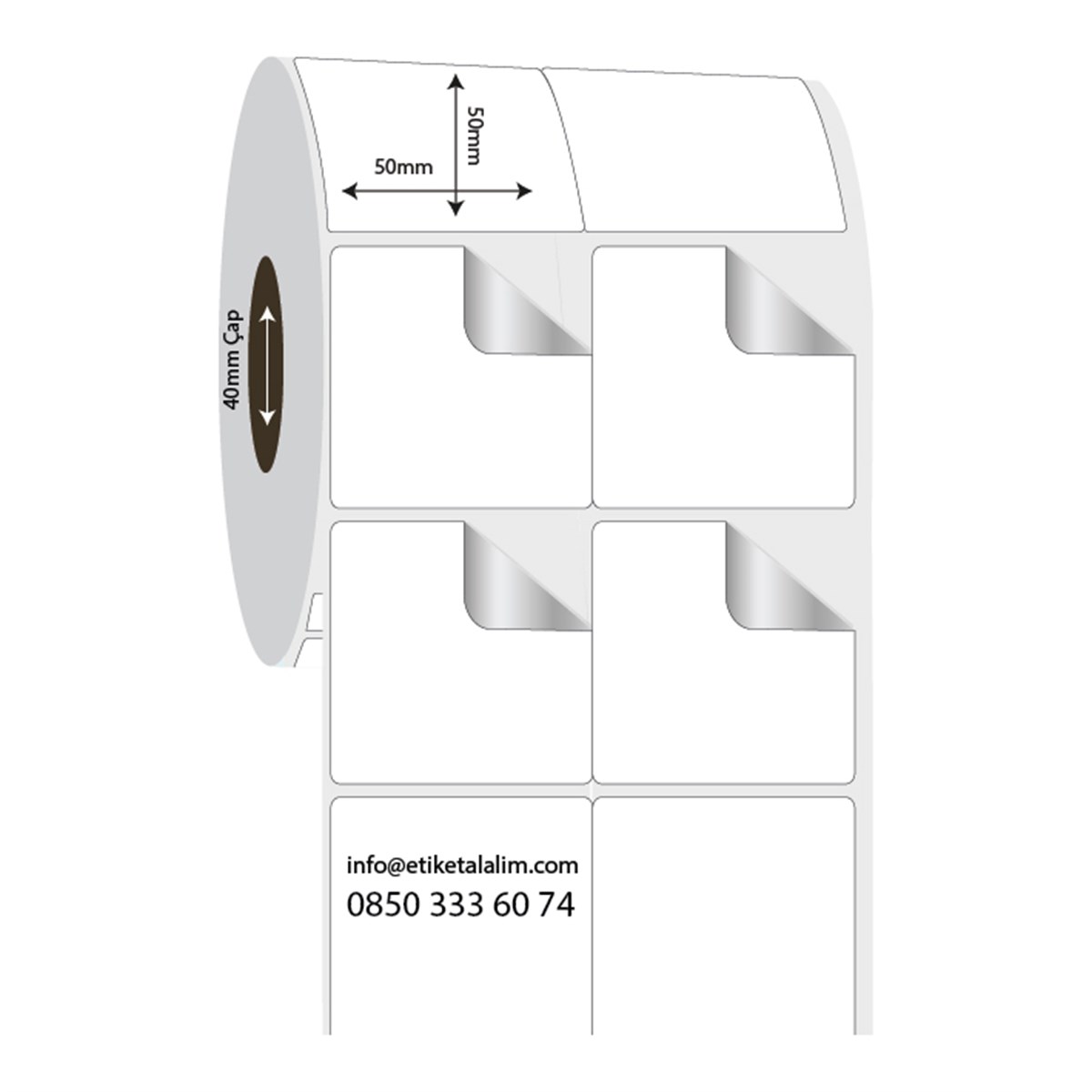Fastyre Etiket (Sticker)50mm x 50mm 2'li Bitişik Fastyre Etiket