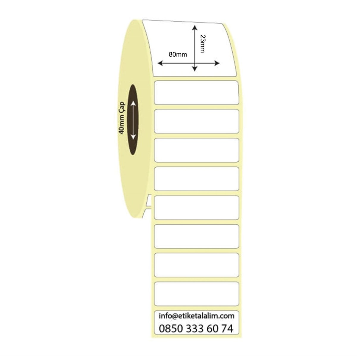Kuşe Etiket (Sticker)80mm x 23mm Kuşe Etiket (Sticker)