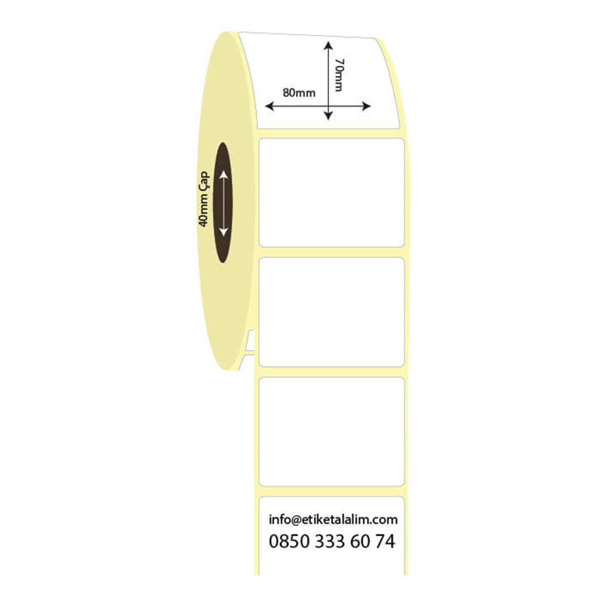 Kuşe Etiket (Sticker)80mm x 70mm Kuşe Etiket (Sticker)