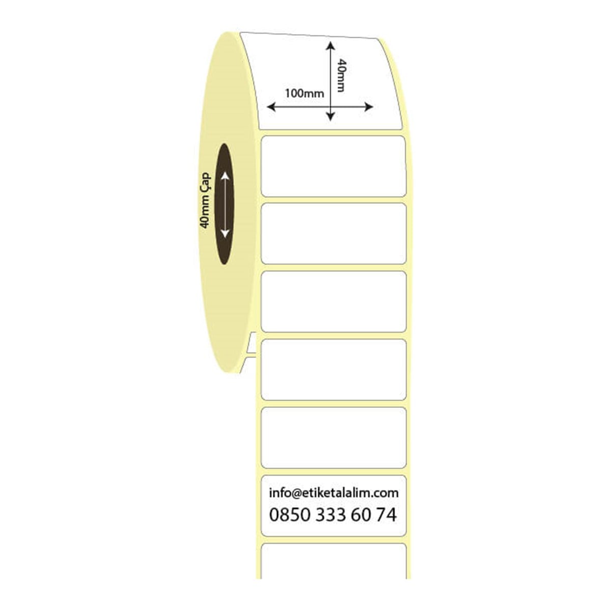 Lamine Termal (Sticker)100mm x 40mm Lamine Termal Etiket (Sticker)