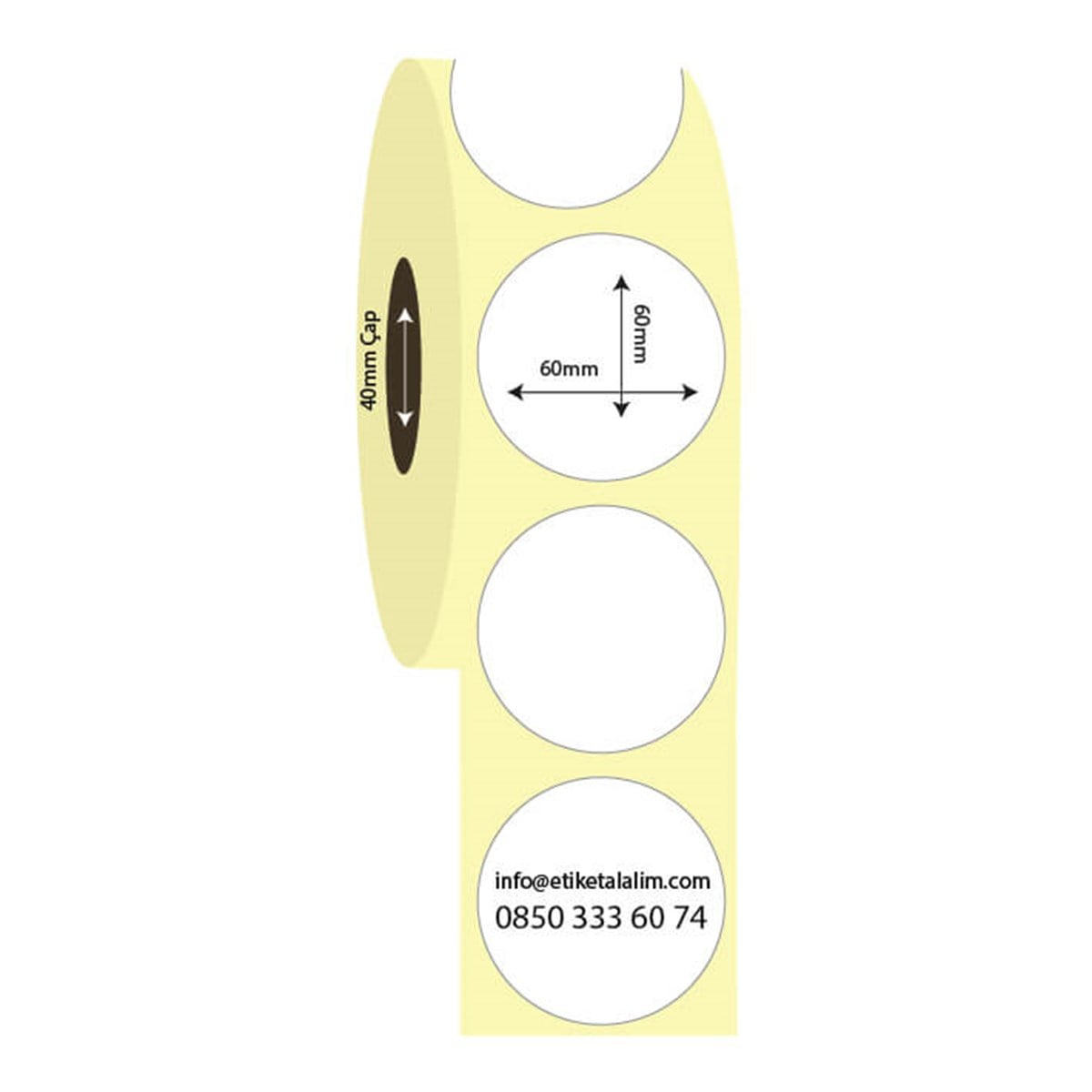 Lamine Termal (Sticker)60mm x 60mm Oval Lamine Termal Etiket (Sticker)