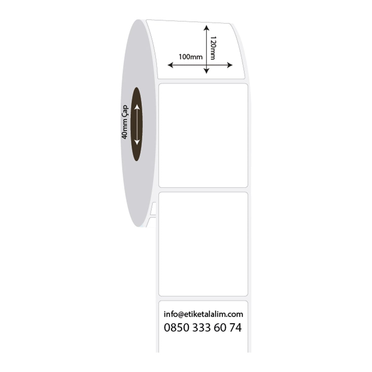 PP Opak Etiket100mm x 120mm PP Opak Etiket