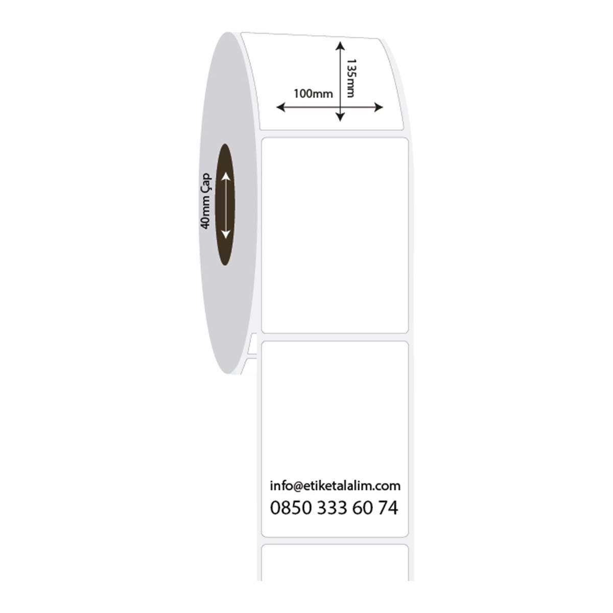PP Opak Etiket100mm x 135mm PP Opak Etiket