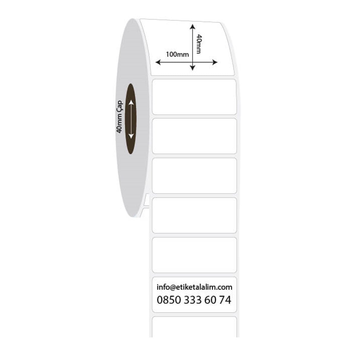 PP Opak Etiket100mm x 40mm PP Opak Etiket