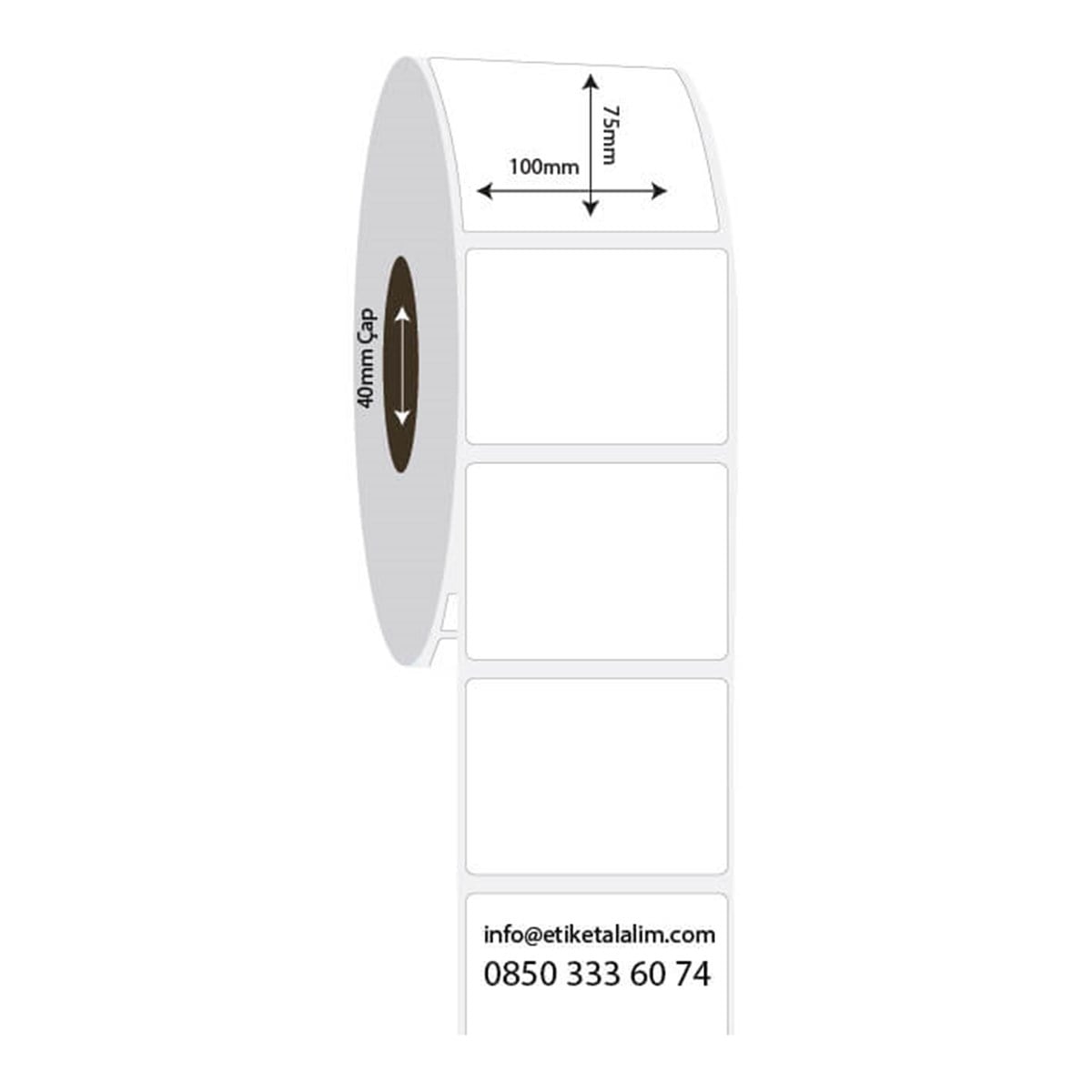 PP Opak Etiket100mm x 75mm PP Opak Etiket