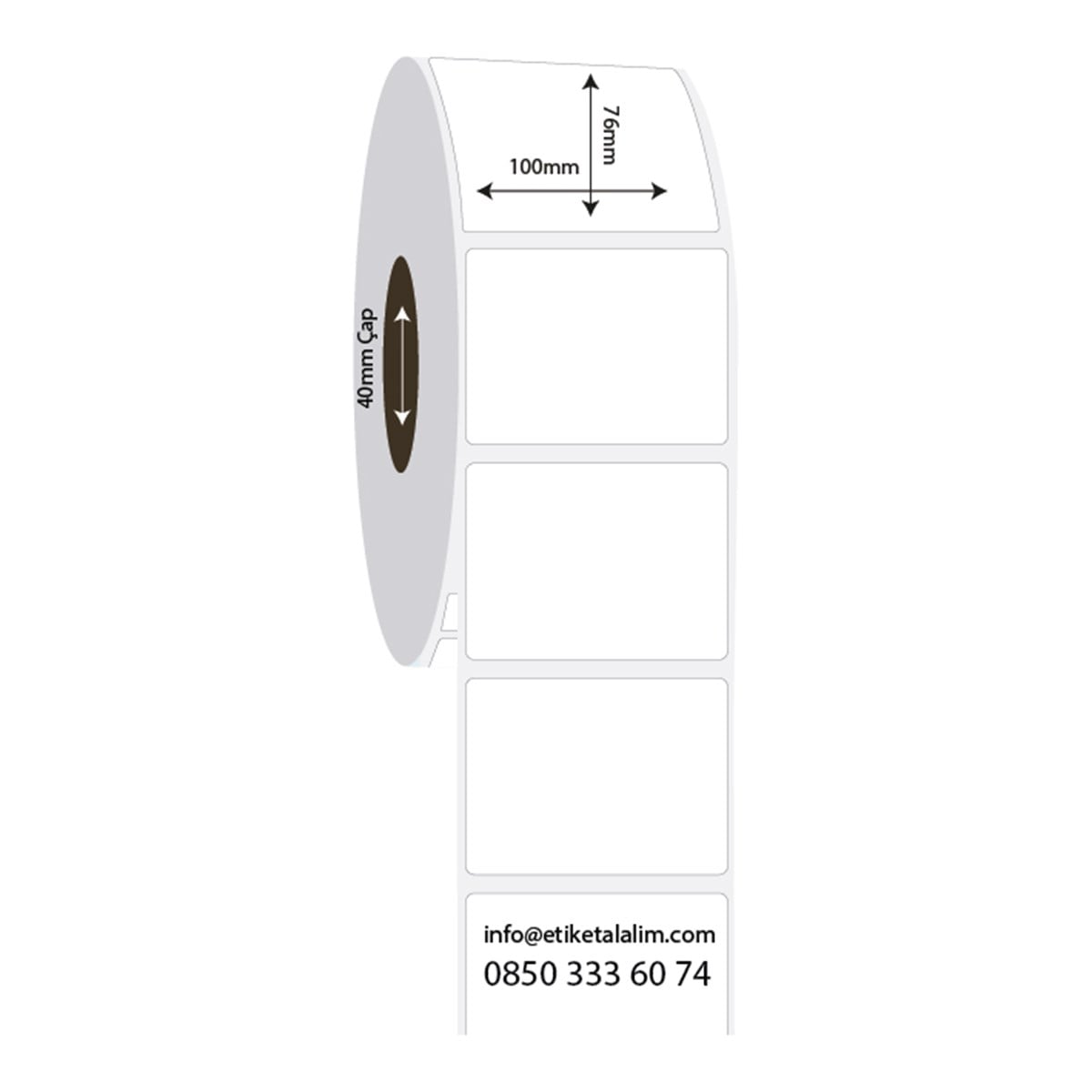 PP Opak Etiket100mm x 76mm PP Opak Etiket