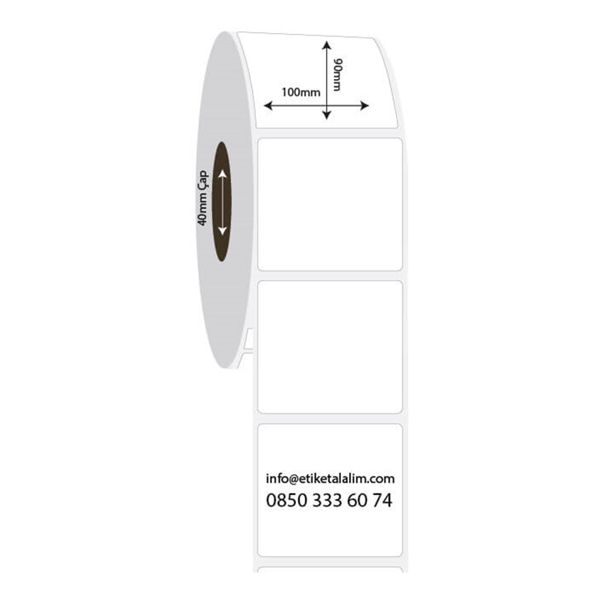 PP Opak Etiket100mm x 90mm PP Opak Etiket