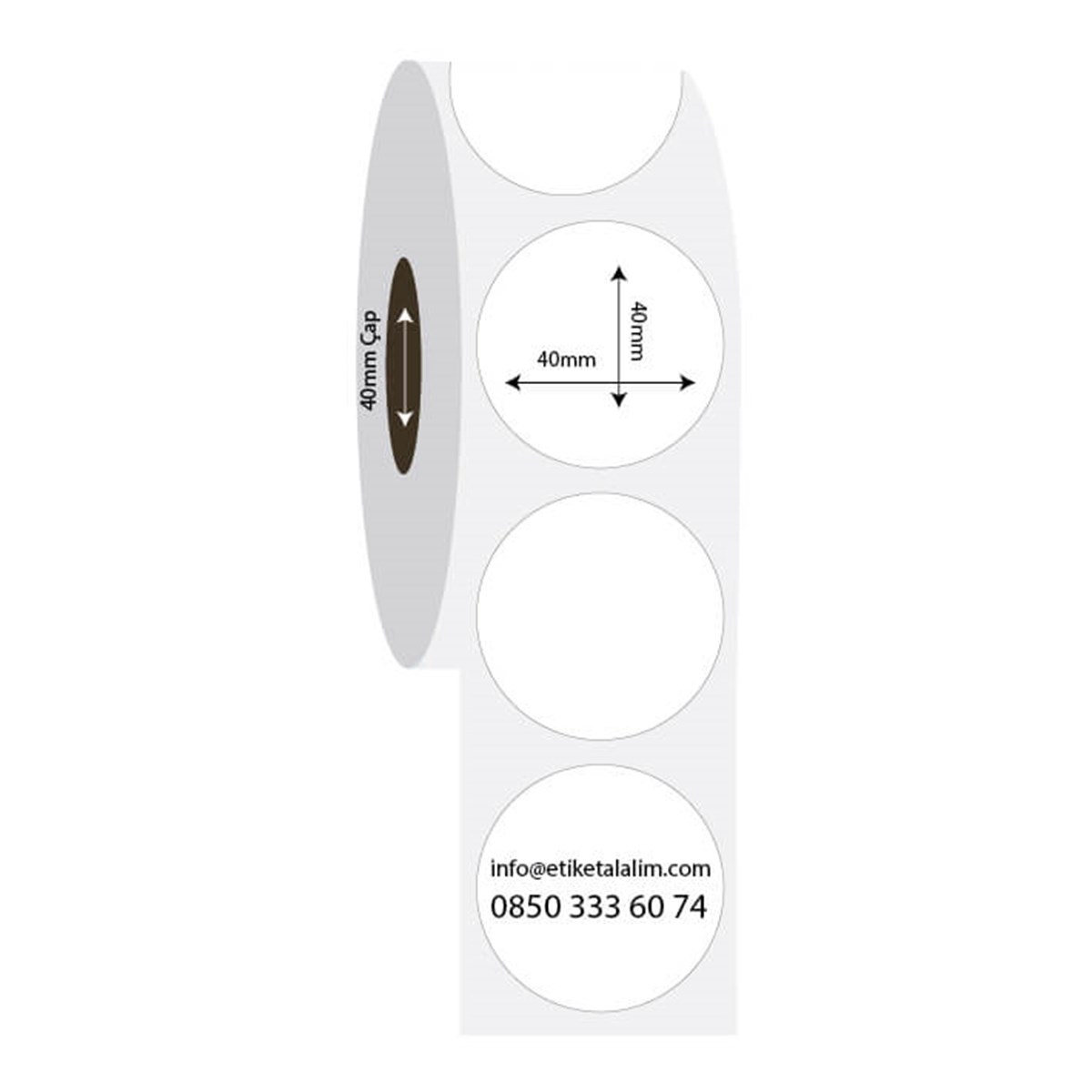 PP Opak Etiket40mm x 40mm PP Opak Oval Etiket 