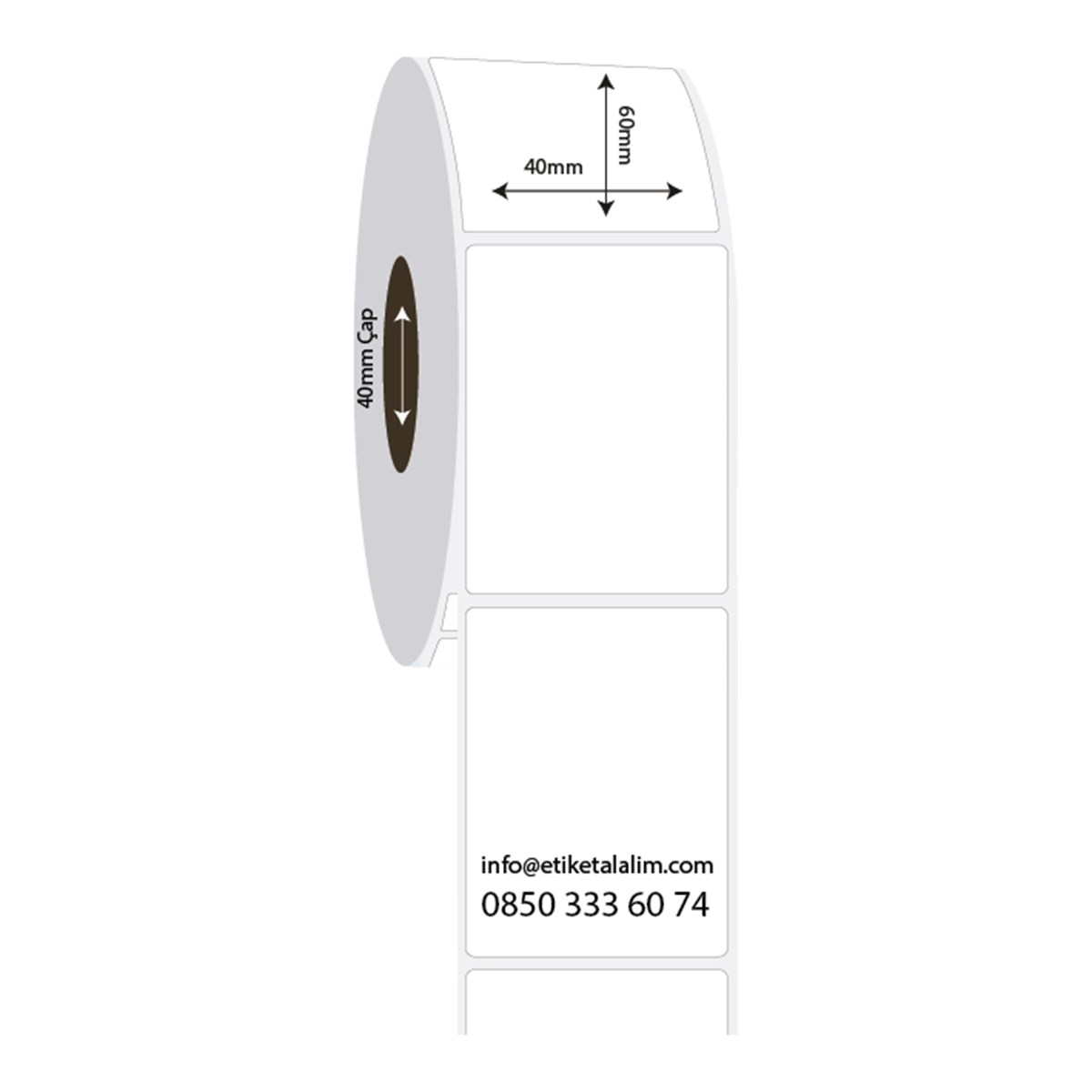 PP Opak Etiket40mm x 60mm PP Opak Etiket