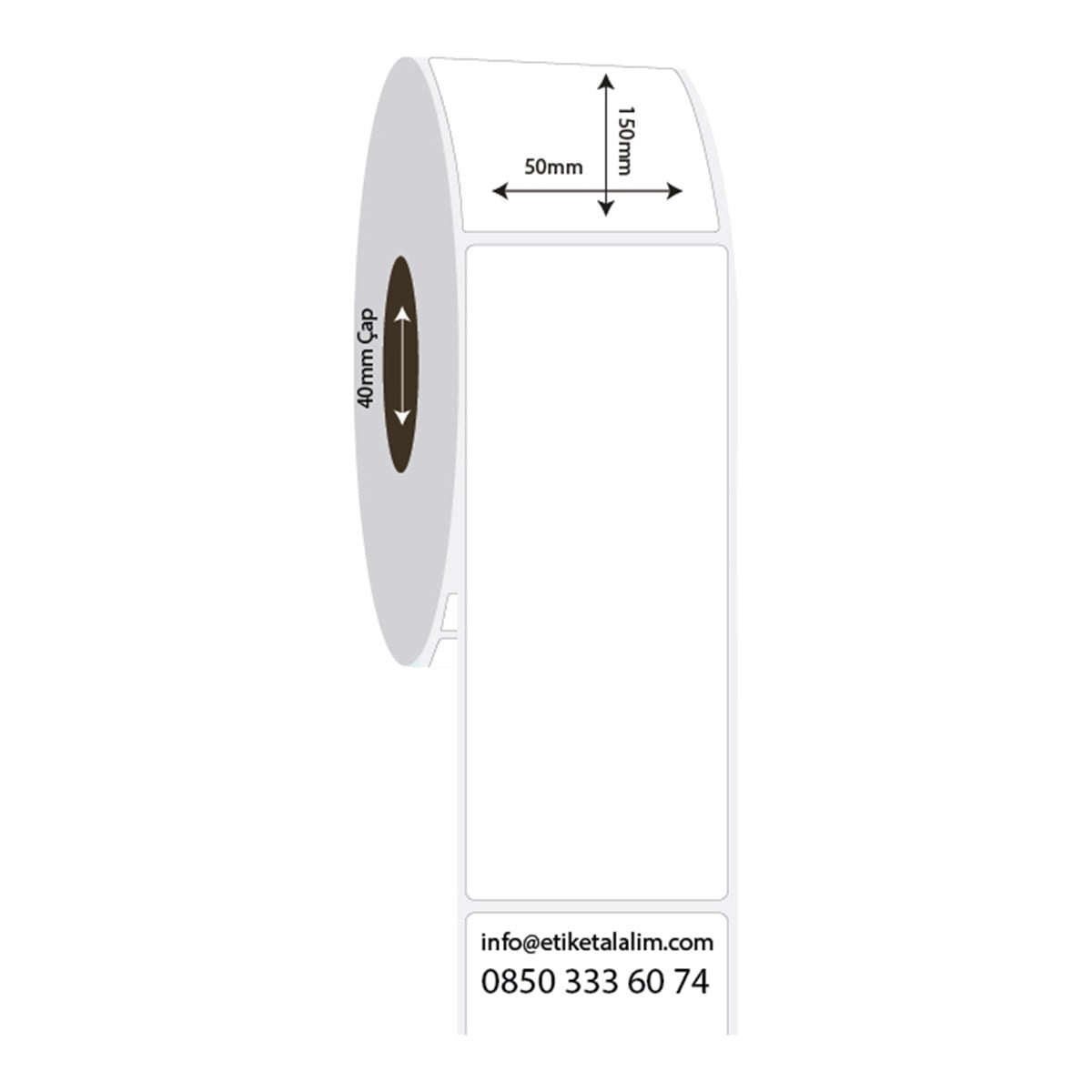PP Opak Etiket50mm x 150mm PP Opak Etiket