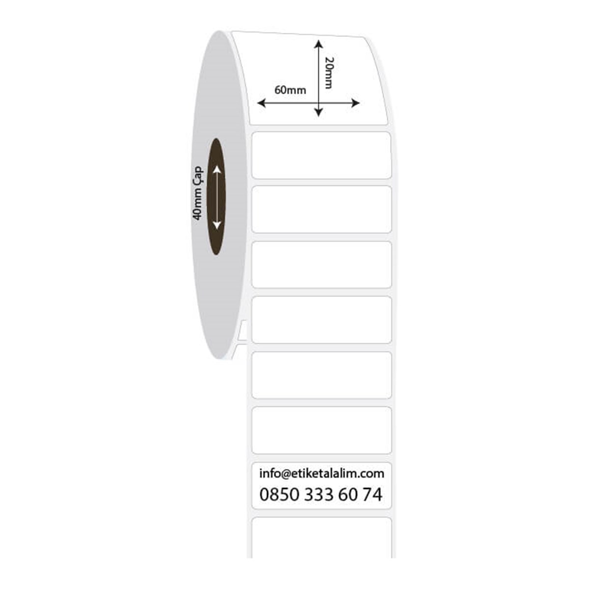 PP Opak Etiket60mm x 20mm PP Opak Etiket